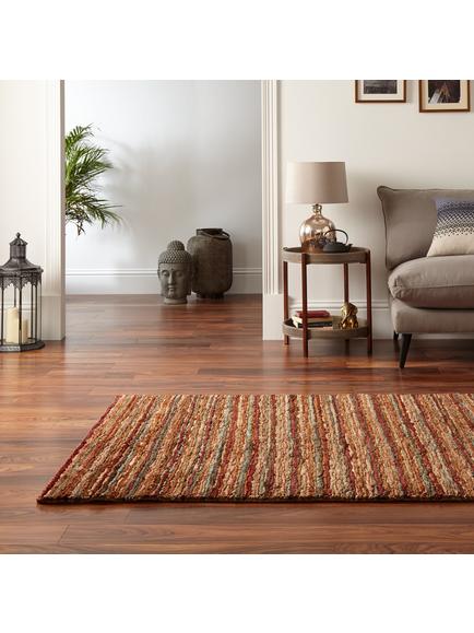 John Lewis Rustic Jute Stripe Hand Knotted Rug - view 2, Multi