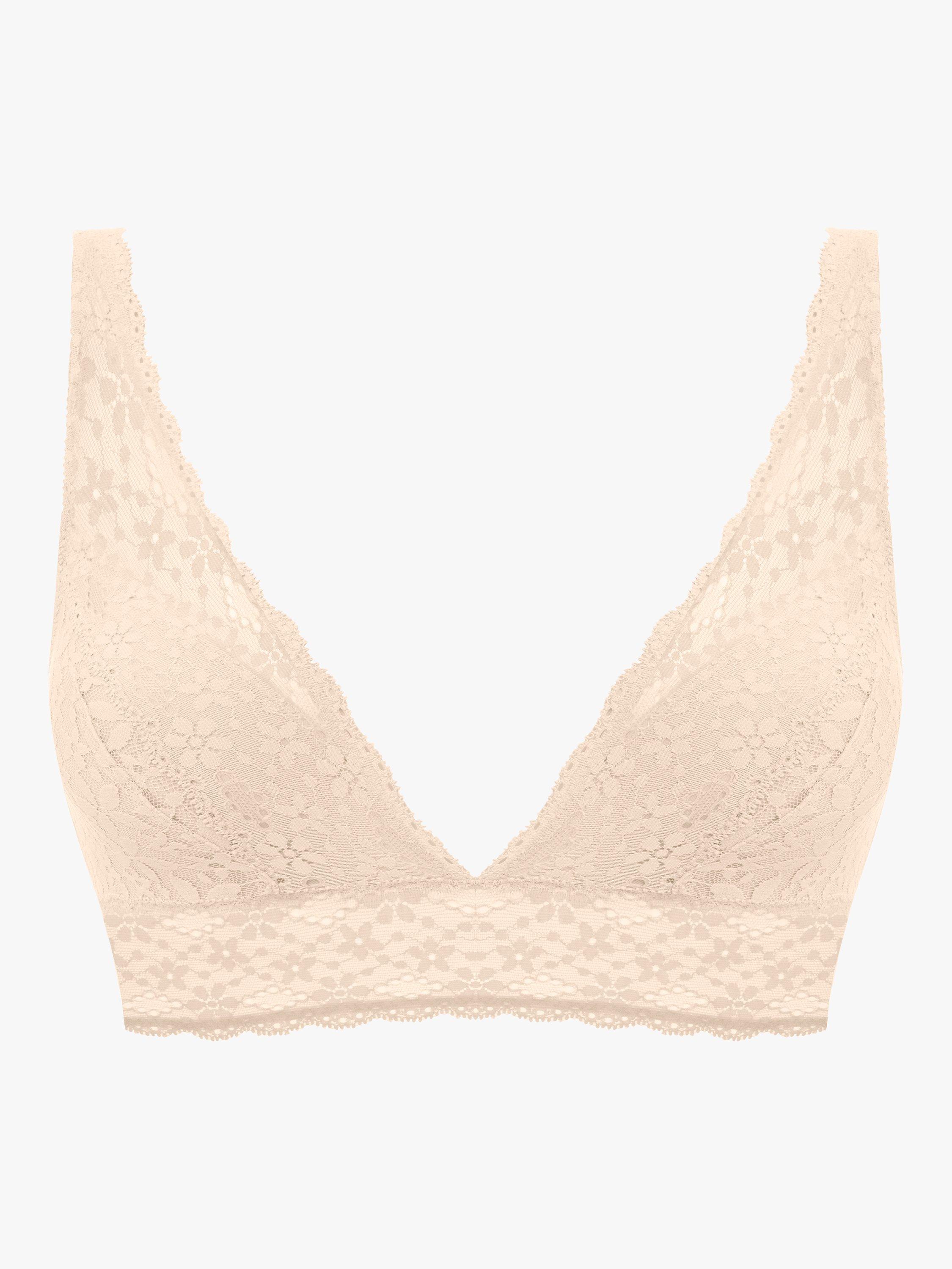 Product image 5 of 5, which shows Wacoal Halo Lace Non Wired Bralette, Nude, 32