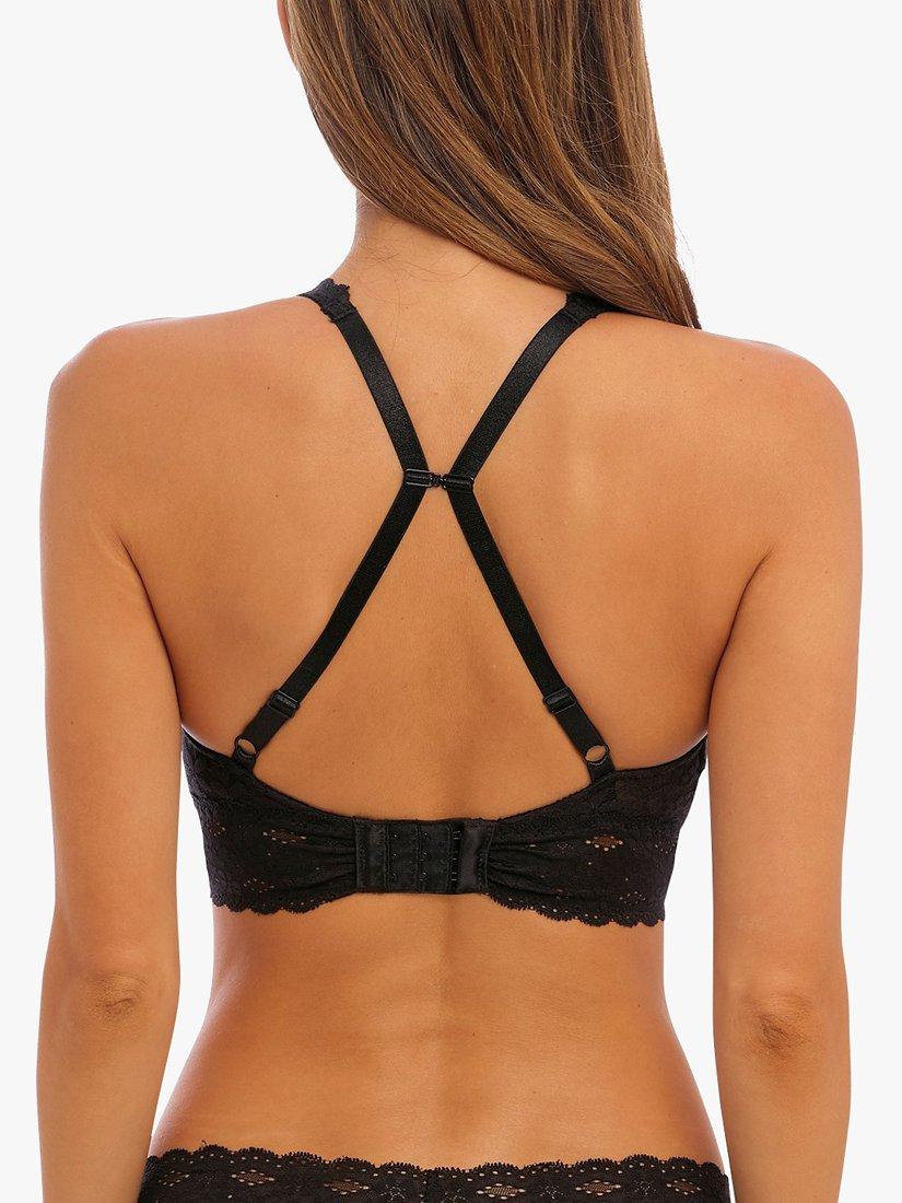 Product image 3 of 6, which shows Wacoal Halo Lace Non Wired Bralette, Black, 32