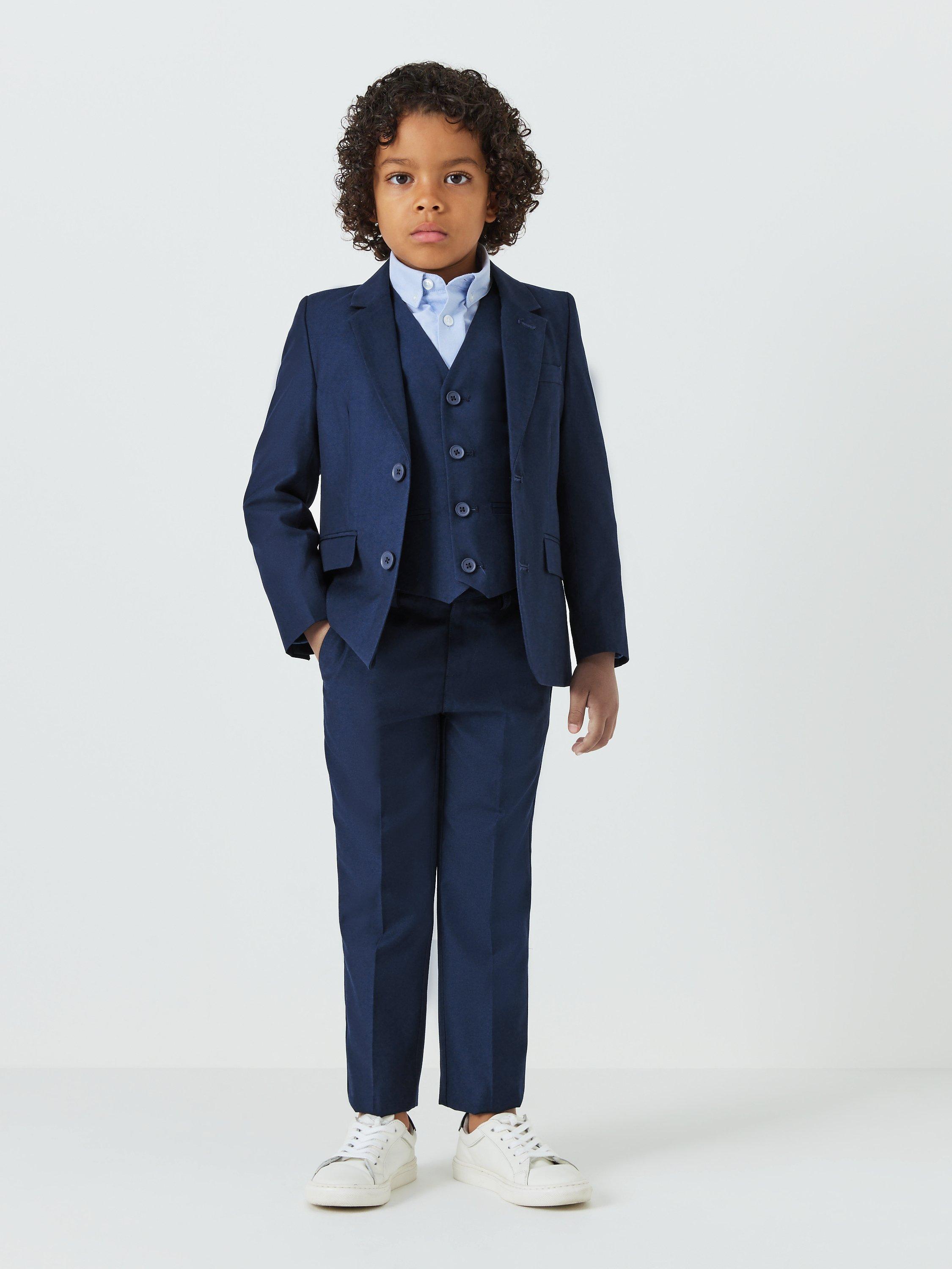 John Lewis Heirloom Collection Kids Twill Suit Waistcoat Blue