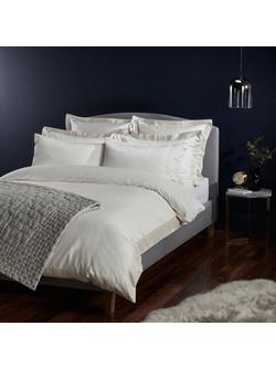 John Lewis Soft and Silky Treviso Cotton Duvet Covers and Pillowcases, Cream - view 2, Cream
