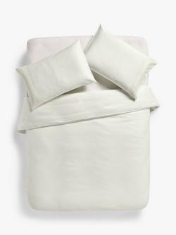 John Lewis Soft and Silky Treviso Cotton Duvet Covers and Pillowcases, Cream, Cream
