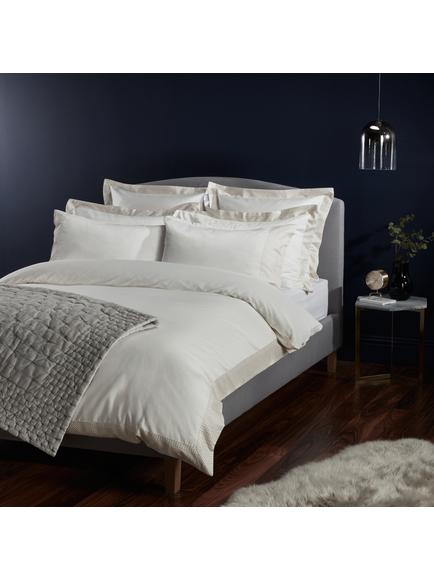 John Lewis Treviso Pure Cotton Embroidered Sateen Bedding, 300 Thread Count, Cream - view 2, Cream