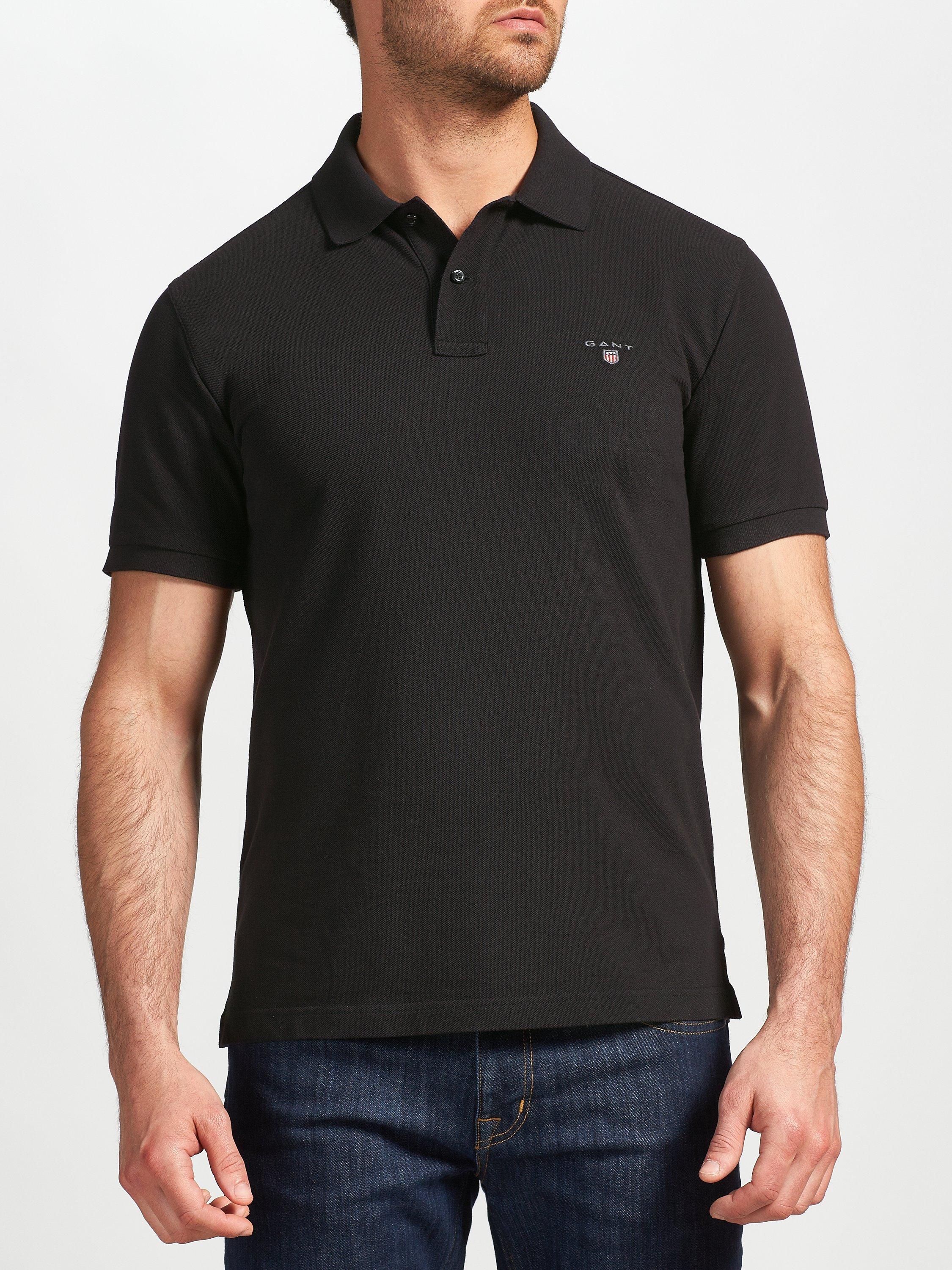 GANT Solid Pique Polo Shirt, Black