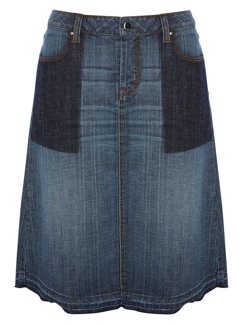 Karen Millen Denim A-Line Skirt, Indigo