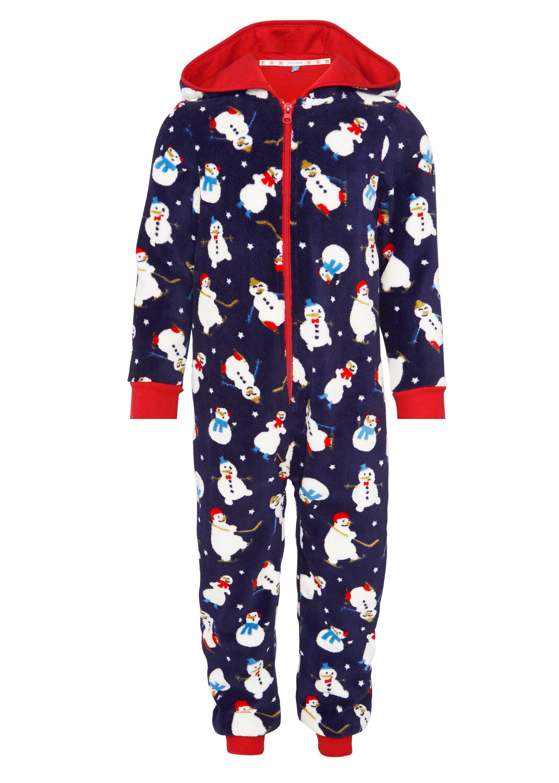 John Lewis Boy s Ice Hockey Christmas Onesie Navy Red