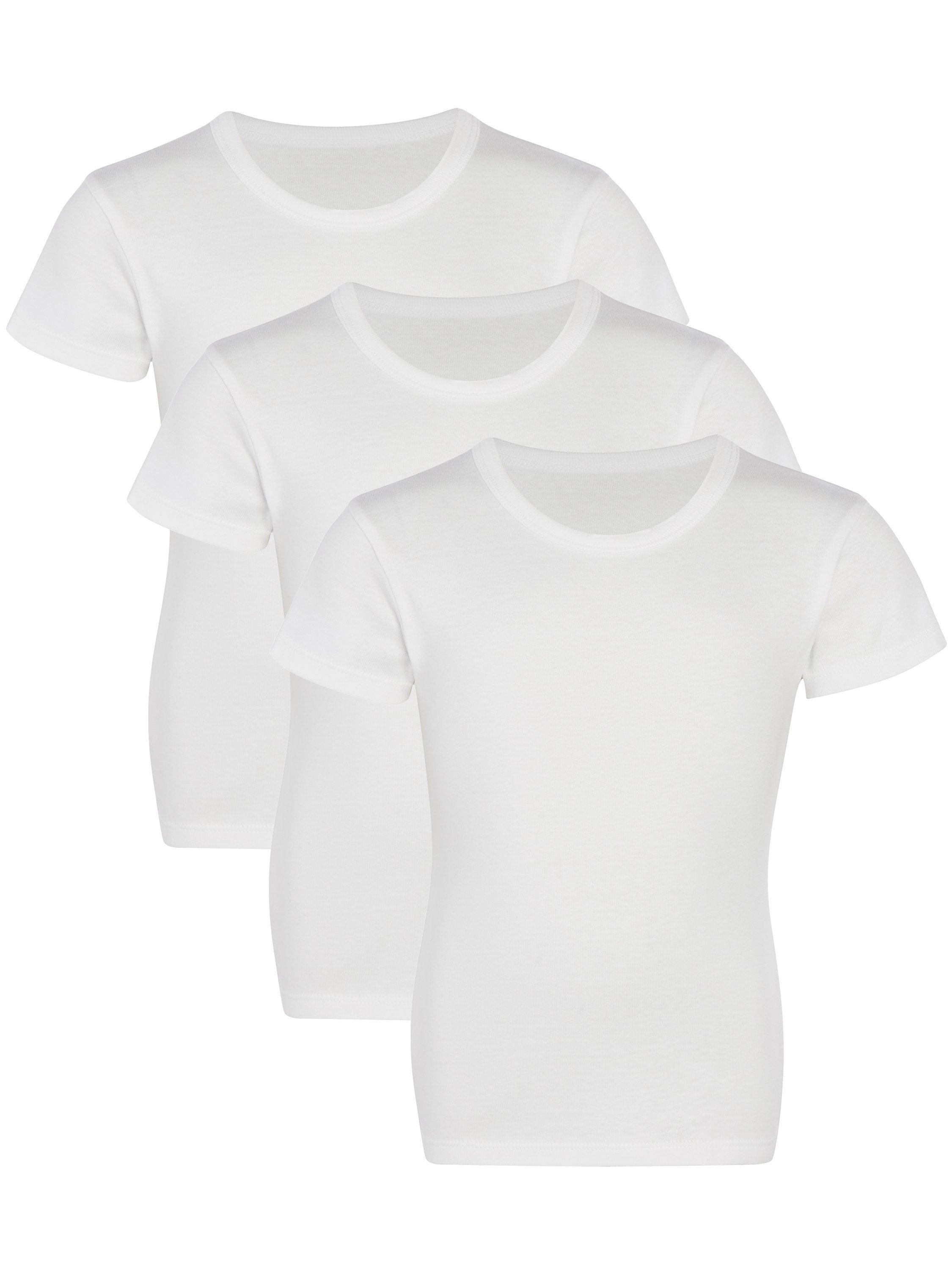 John Lewis Kids' Short Sleeve T-Shirt Vest, Pack of 3, White, 2 years