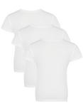 John Lewis Kids' Short Sleeve T-Shirt Vest, Pack of 3, White