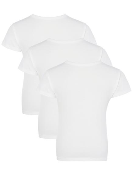 John Lewis Kids' Short Sleeve T-Shirt Vest, Pack of 3, White - view 2, White
