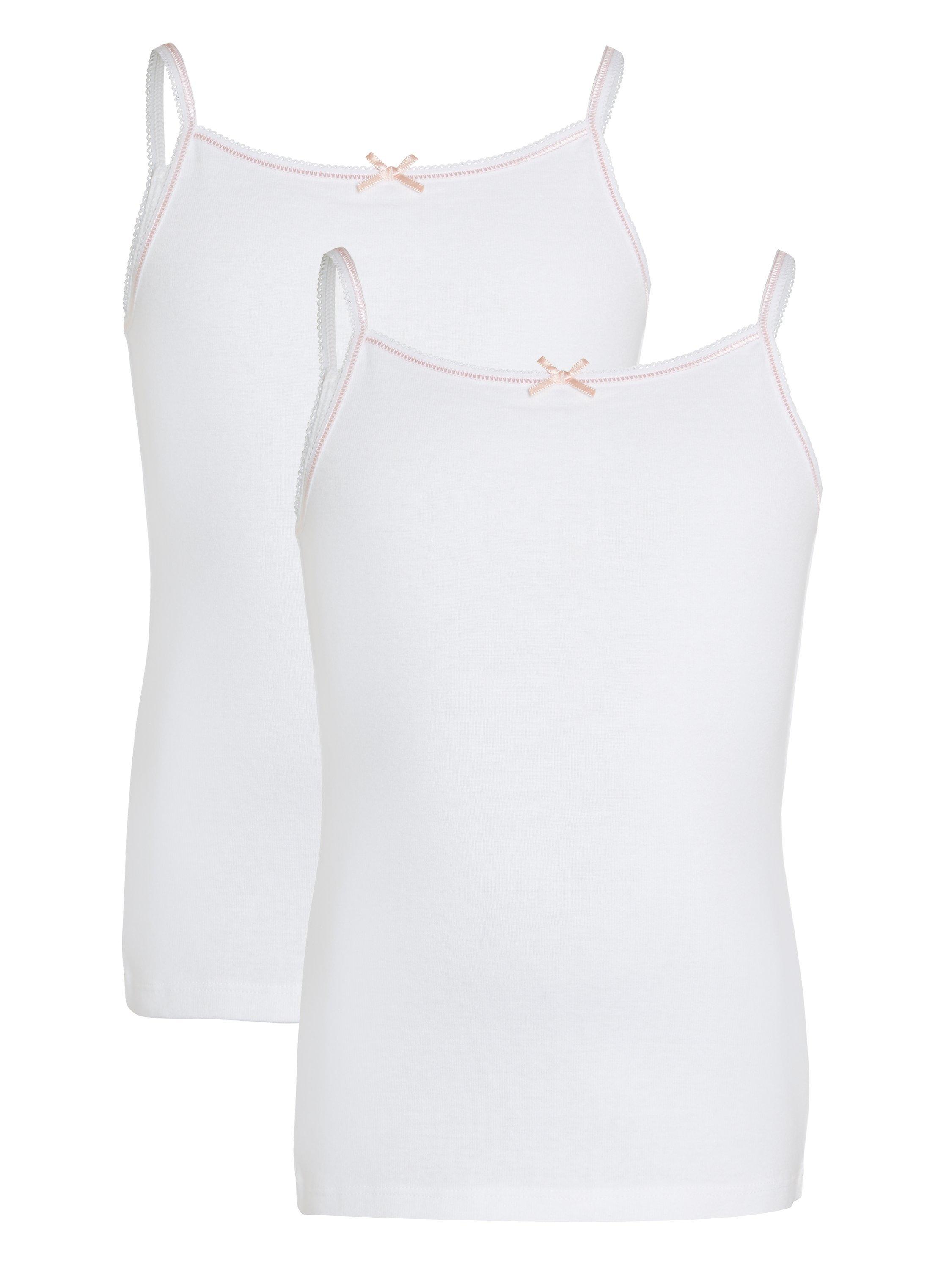 John Lewis & Partners Kids' Cami Vest, Pack of 2, White