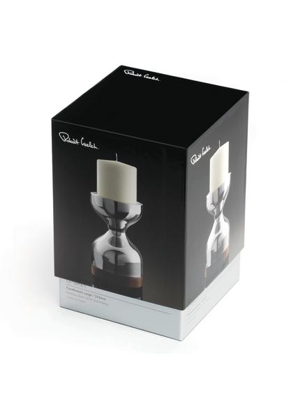 Robert Welch Limbrey Candlestick - view 2, Silver/Wood