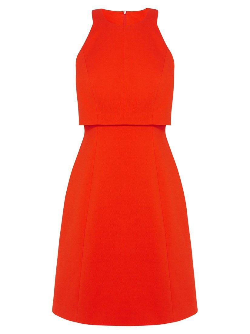 Karen Millen Double Layer A-Line Dress, Orange