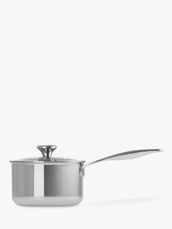 Le Creuset Signature 3-Ply Stainless Steel Saucepan - view 2, Silver