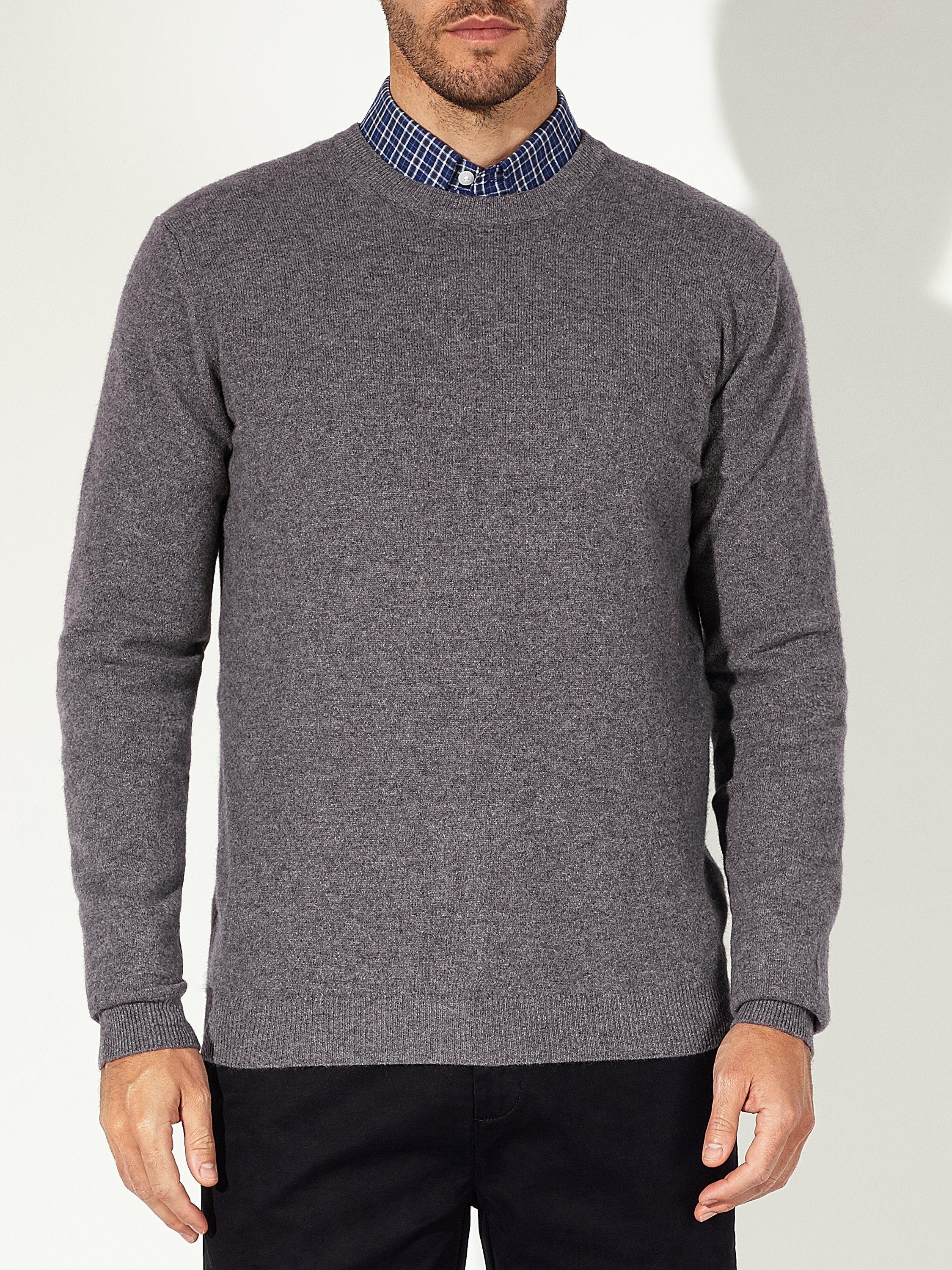 John Lewis & Partners Made In Italy Cashmere Crew Neck Jumper, Mid Grey, XXL