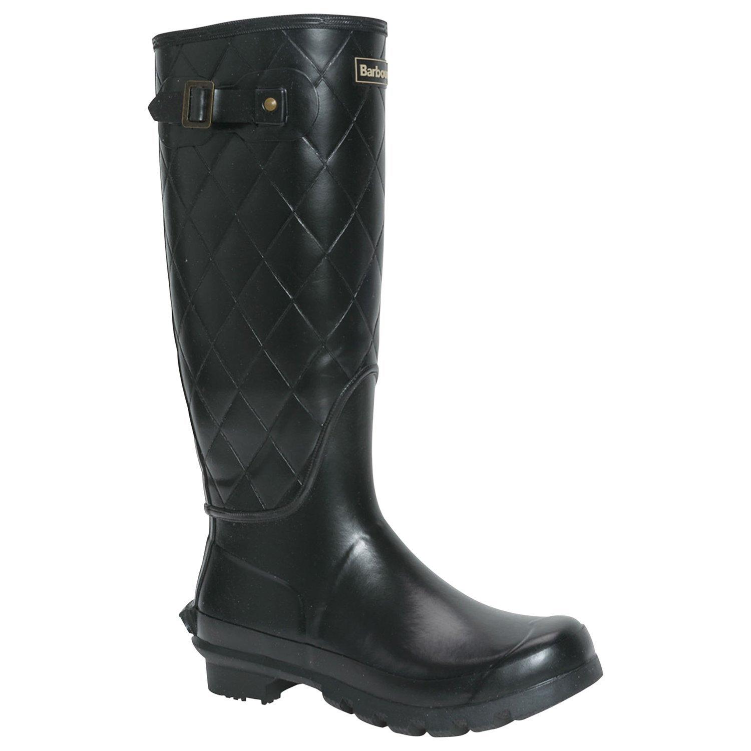 Barbour Setter Quilted Wellington Boots Black