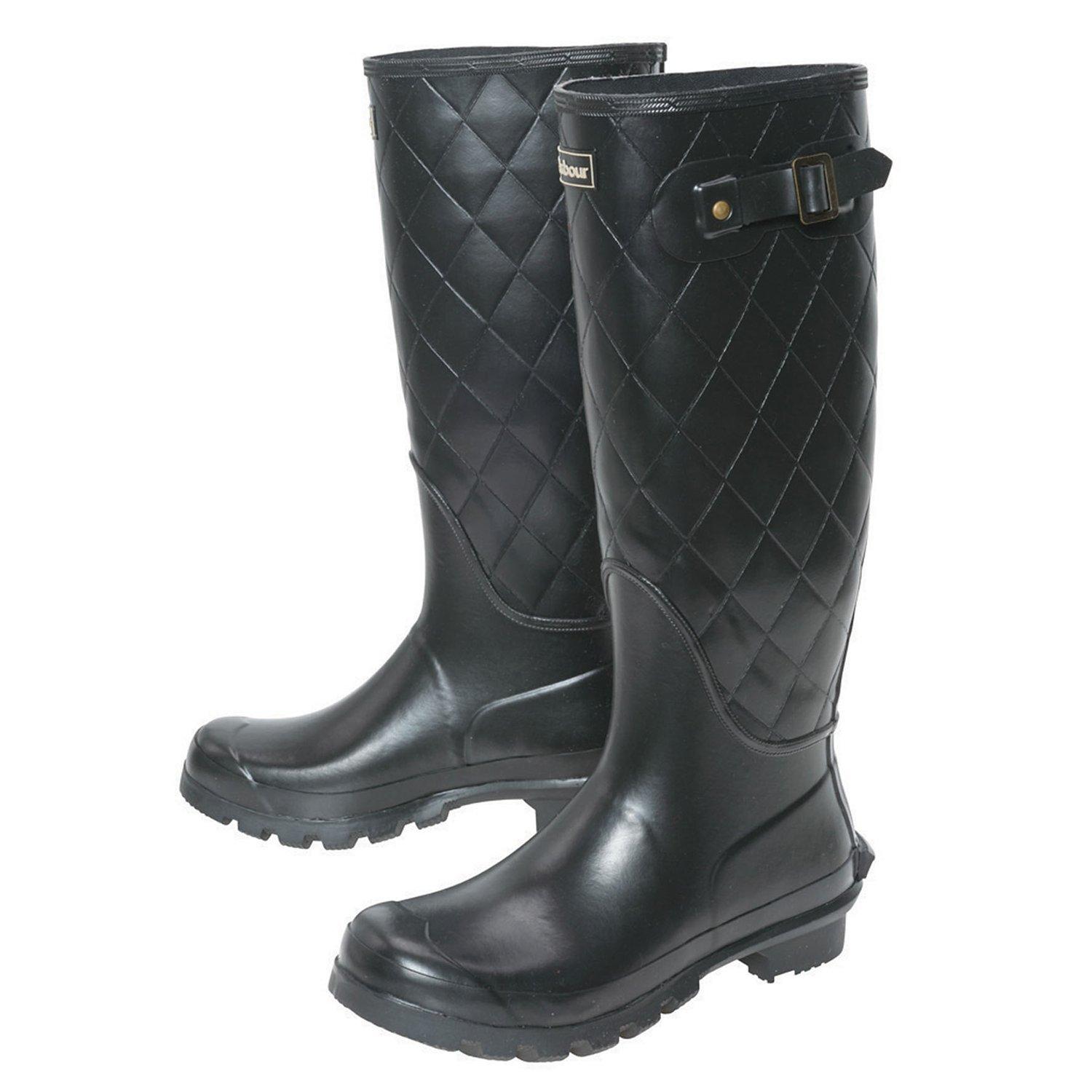 Barbour Setter Quilted Wellington Boots Black