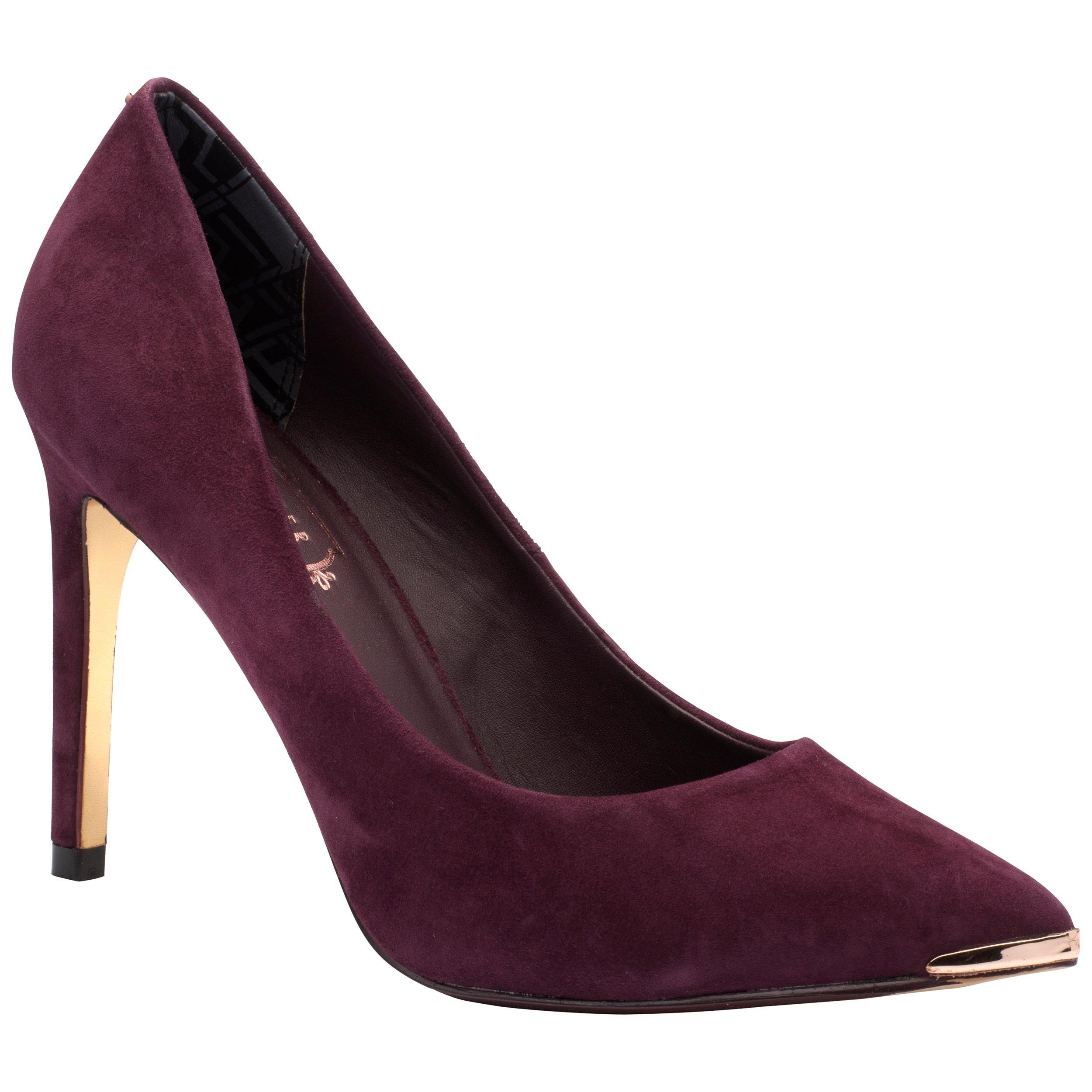 Ted Baker Neevo Pointed Court Shoes Dark Purple Suede