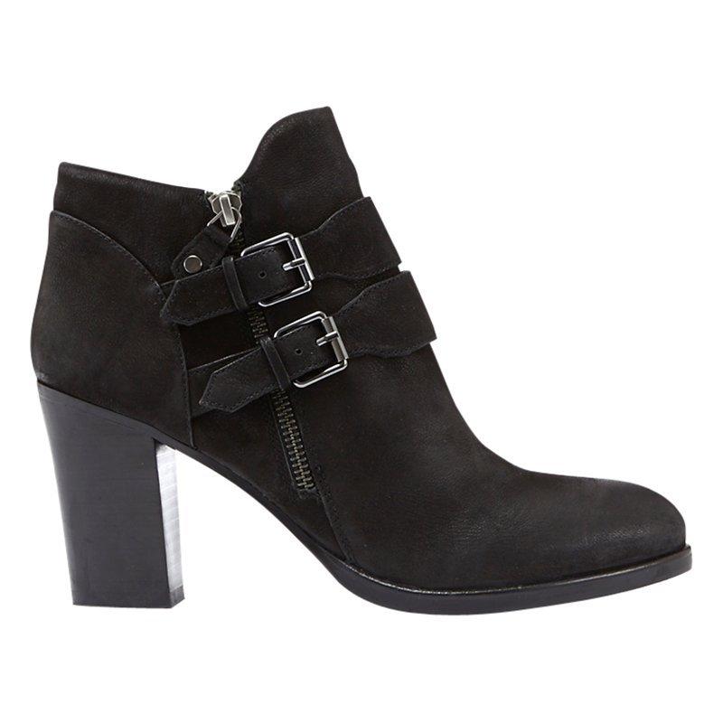 Mint Velvet Peggy Buckle Detail Block Heeled Ankle Boots