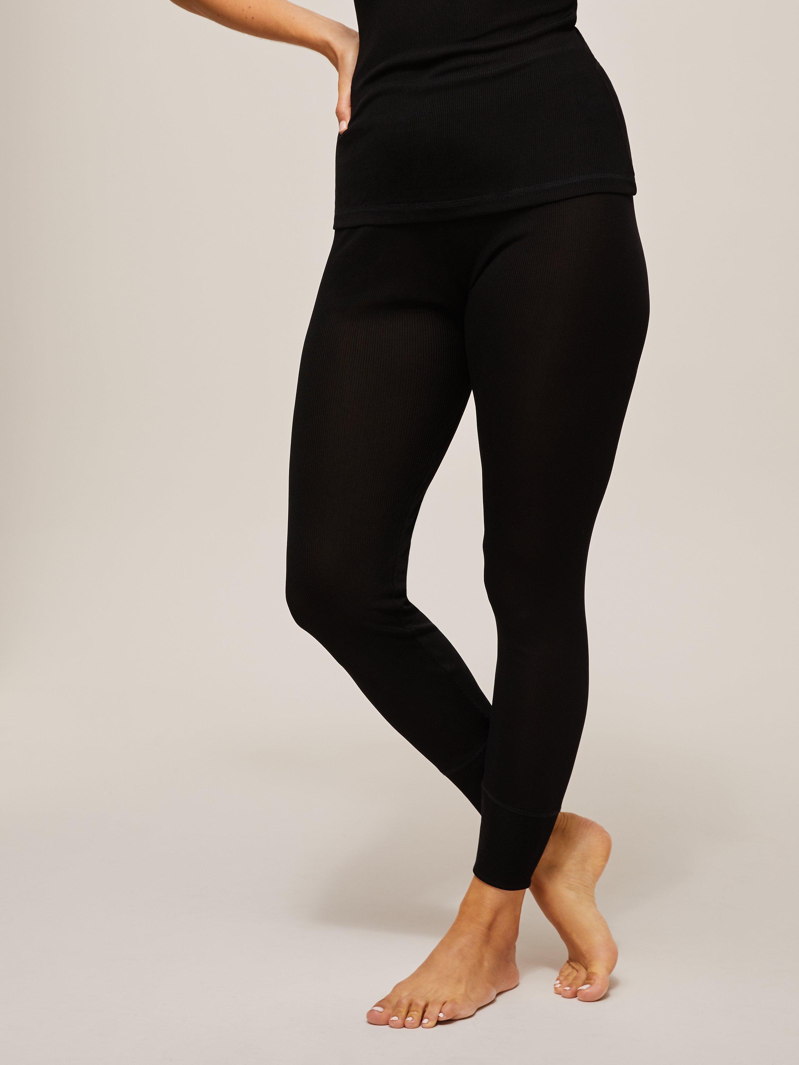 John Lewis Thermal Silk Leggings Black