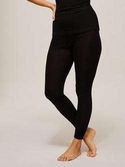 John Lewis Thermal Silk Leggings, Black, Black