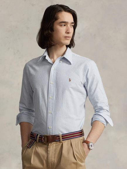 Polo Ralph Lauren Custom Fit Oxford Shirt, Striped Blue/White, Blue/White