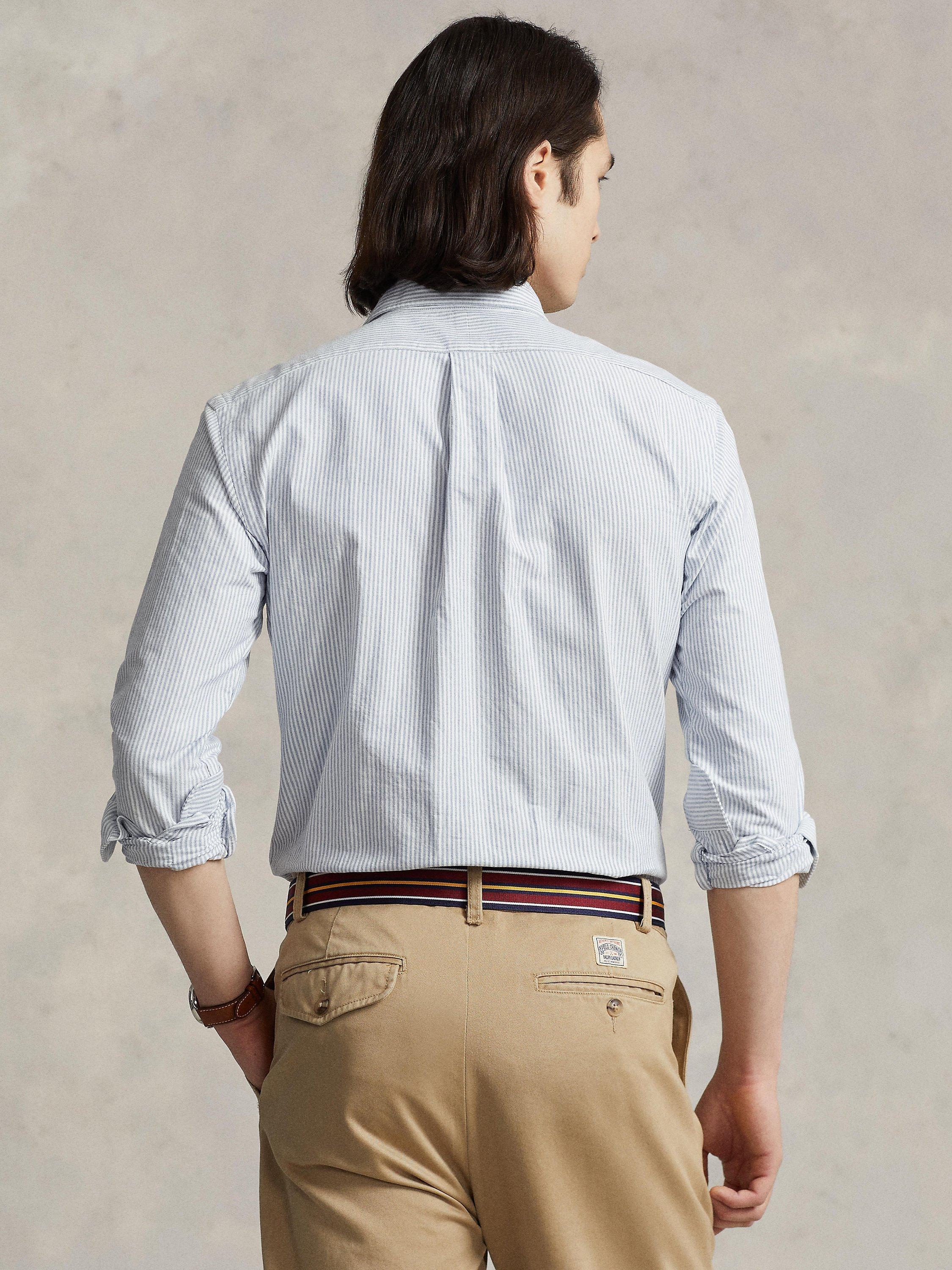 Product image 2 of 5, which shows Polo Ralph Lauren Custom Fit Oxford Shirt, Striped Blue/White, S