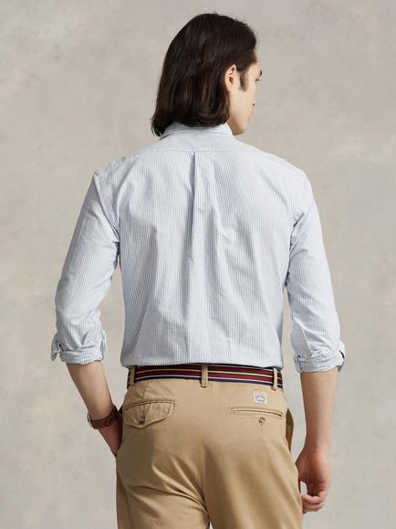 Polo Ralph Lauren Custom Fit Oxford Shirt, Striped Blue/White - view 2, Blue/White