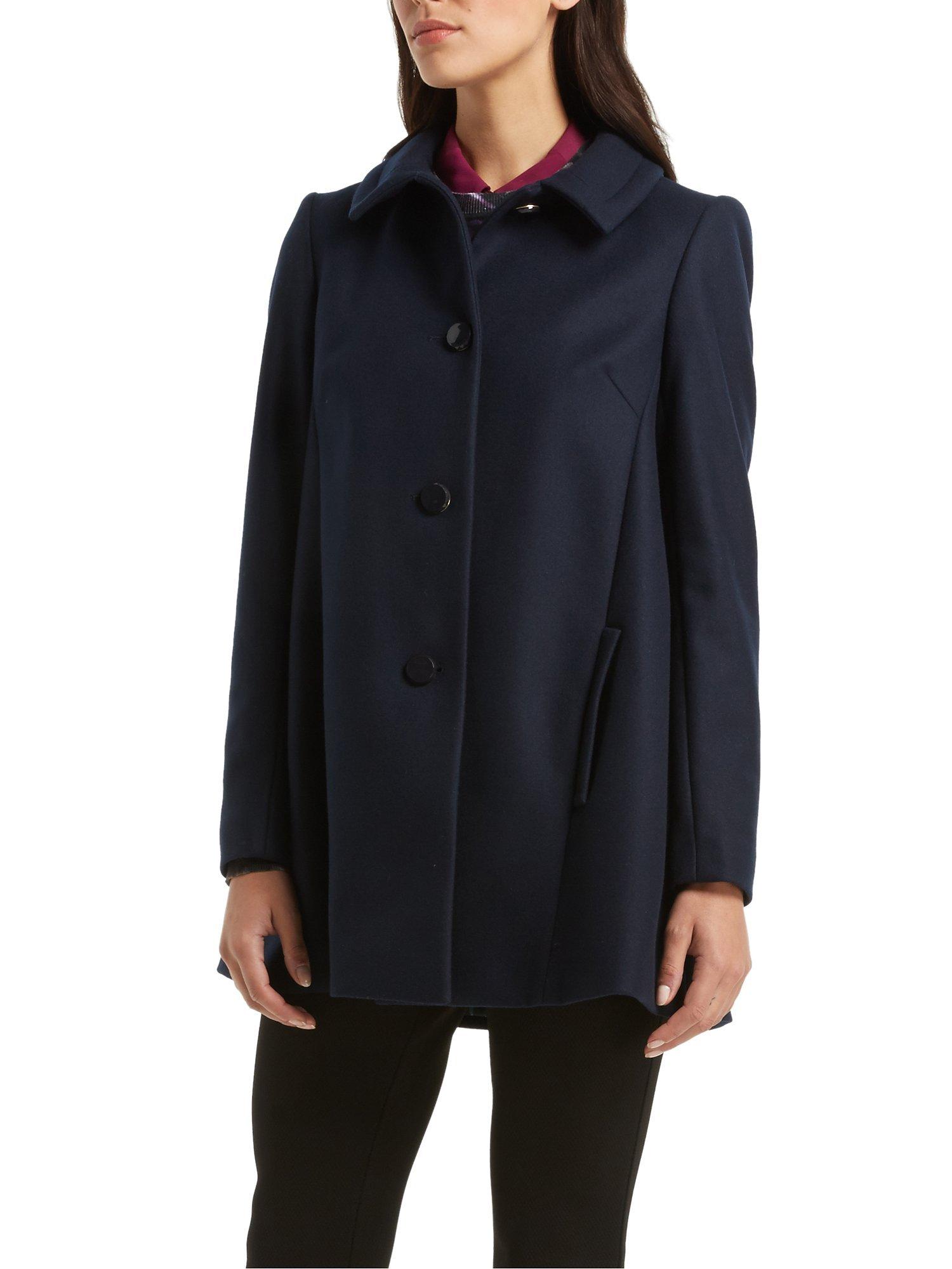 Ted Baker Alay Wool Blend Swing Coat Navy