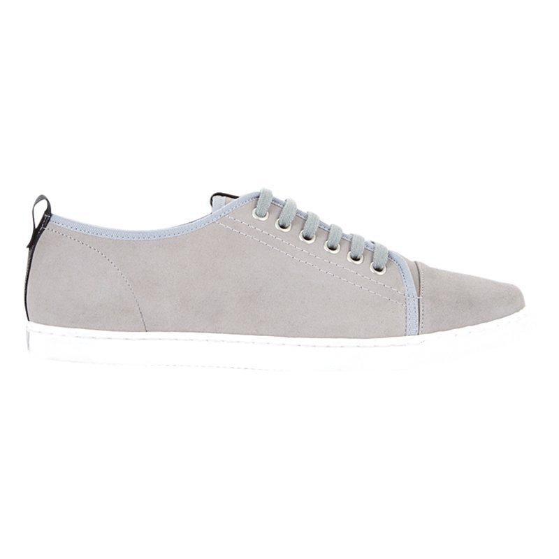 Mint Velvet Bea Flat Lace Up Trainers, Grey Metallic