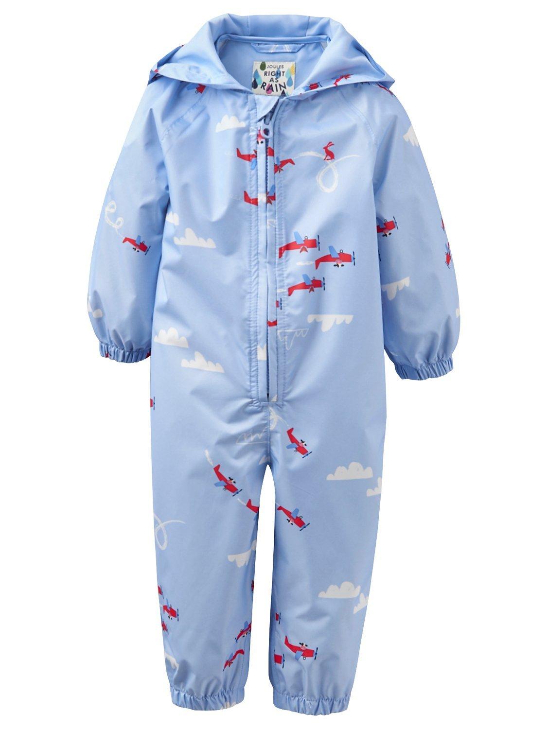 Baby Joule Splash Aeroplane Puddlesuit Blue