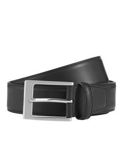 John Lewis Classic Leather Belt, Black, Black