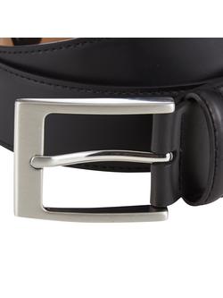 John Lewis Classic Leather Belt, Black - view 2, Black