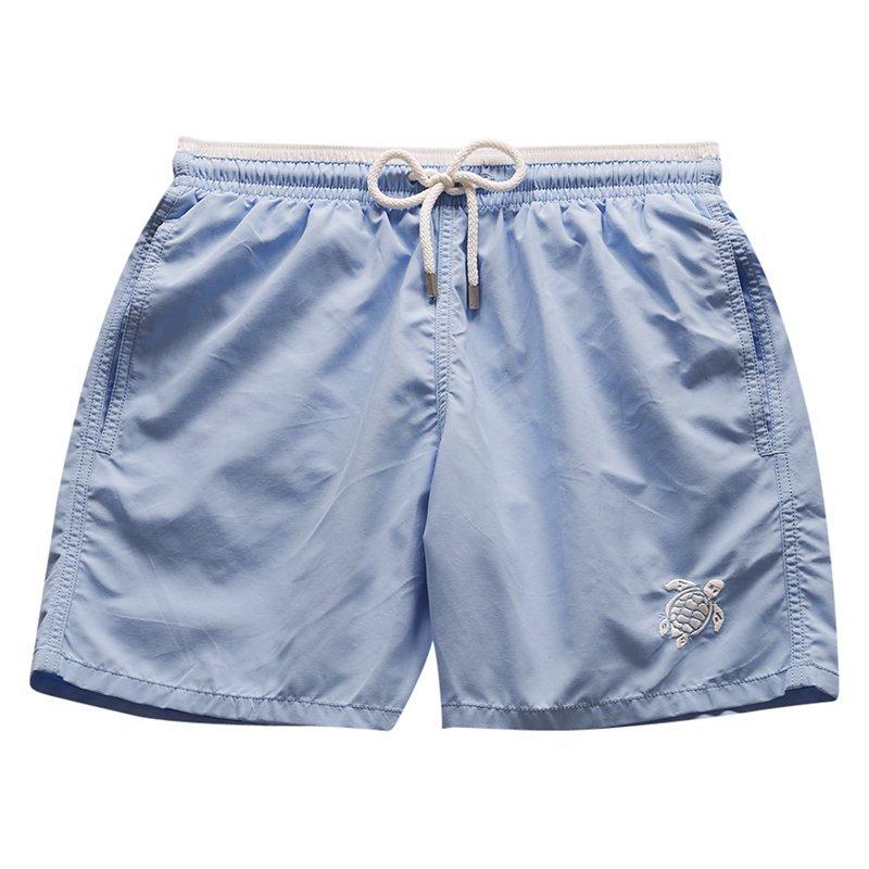 Vilebrequin Bicolour Solid Moka Embroidered Swim Shorts