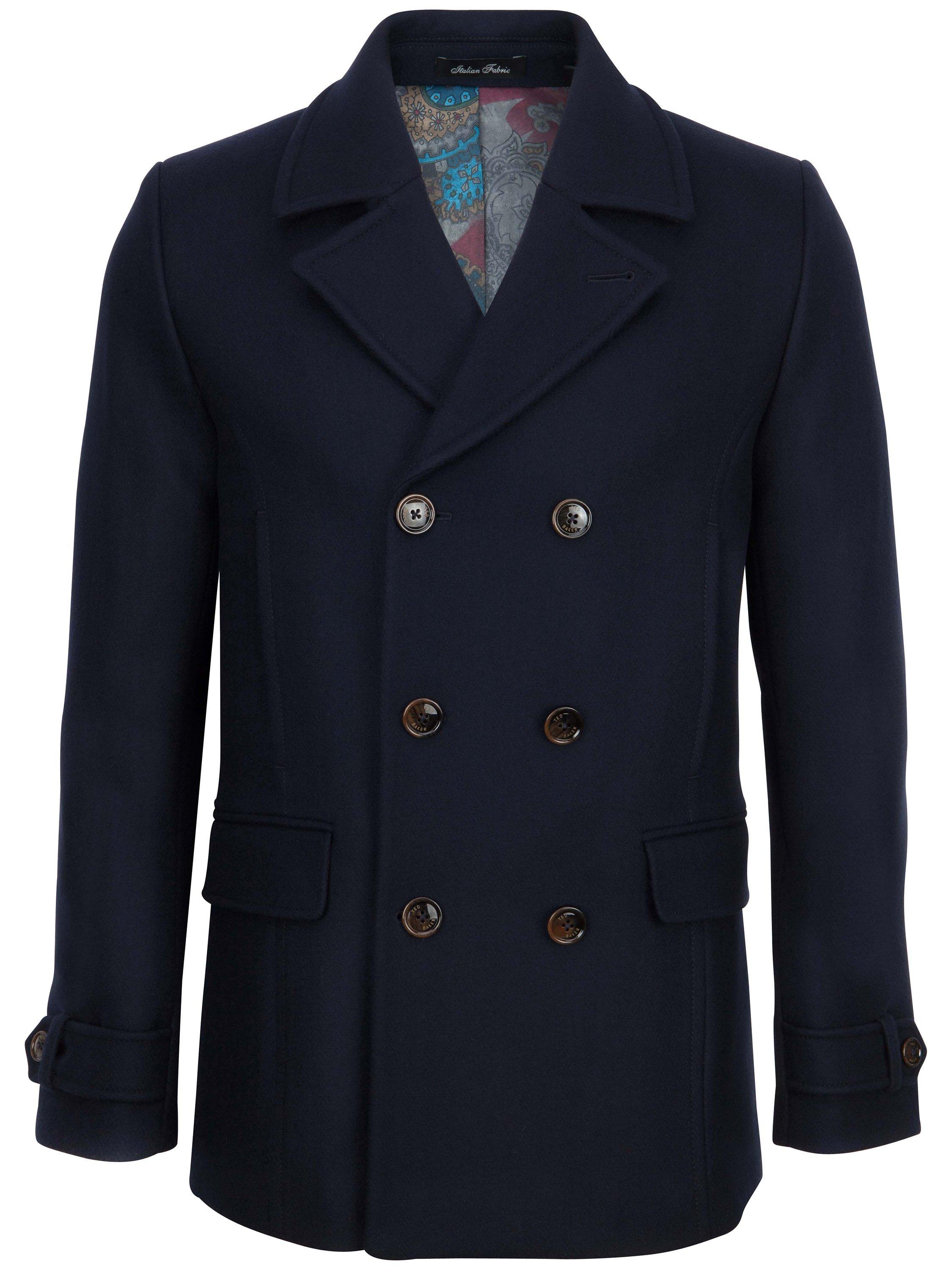 Ted Baker Ossain Herringbone Wool Peacoat