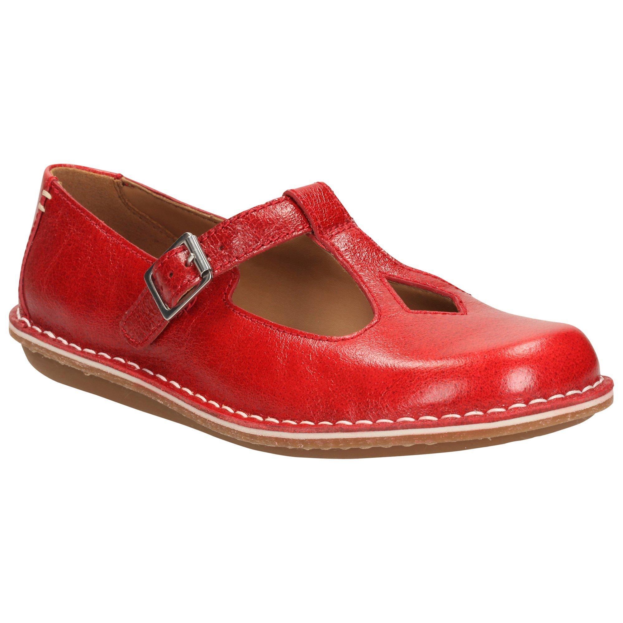 Clarks Tustin Talent Leather Pumps Red