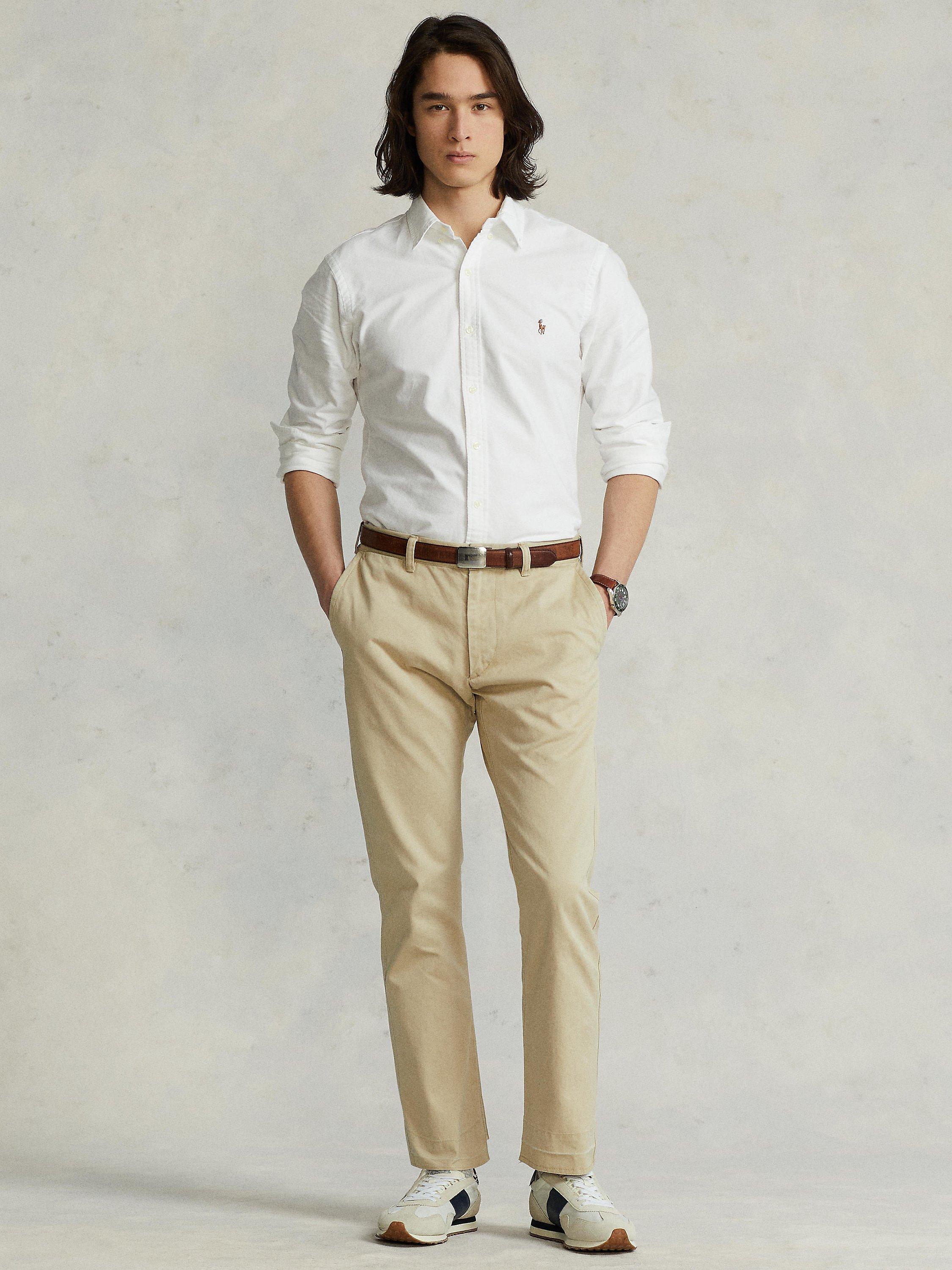 Product image 5 of 6, which shows Polo Ralph Lauren Cotton Oxford Slim Fit Shirt, White, S
