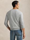 Polo Ralph Lauren Pima Cotton V Neck Jumper, Light Heather Grey