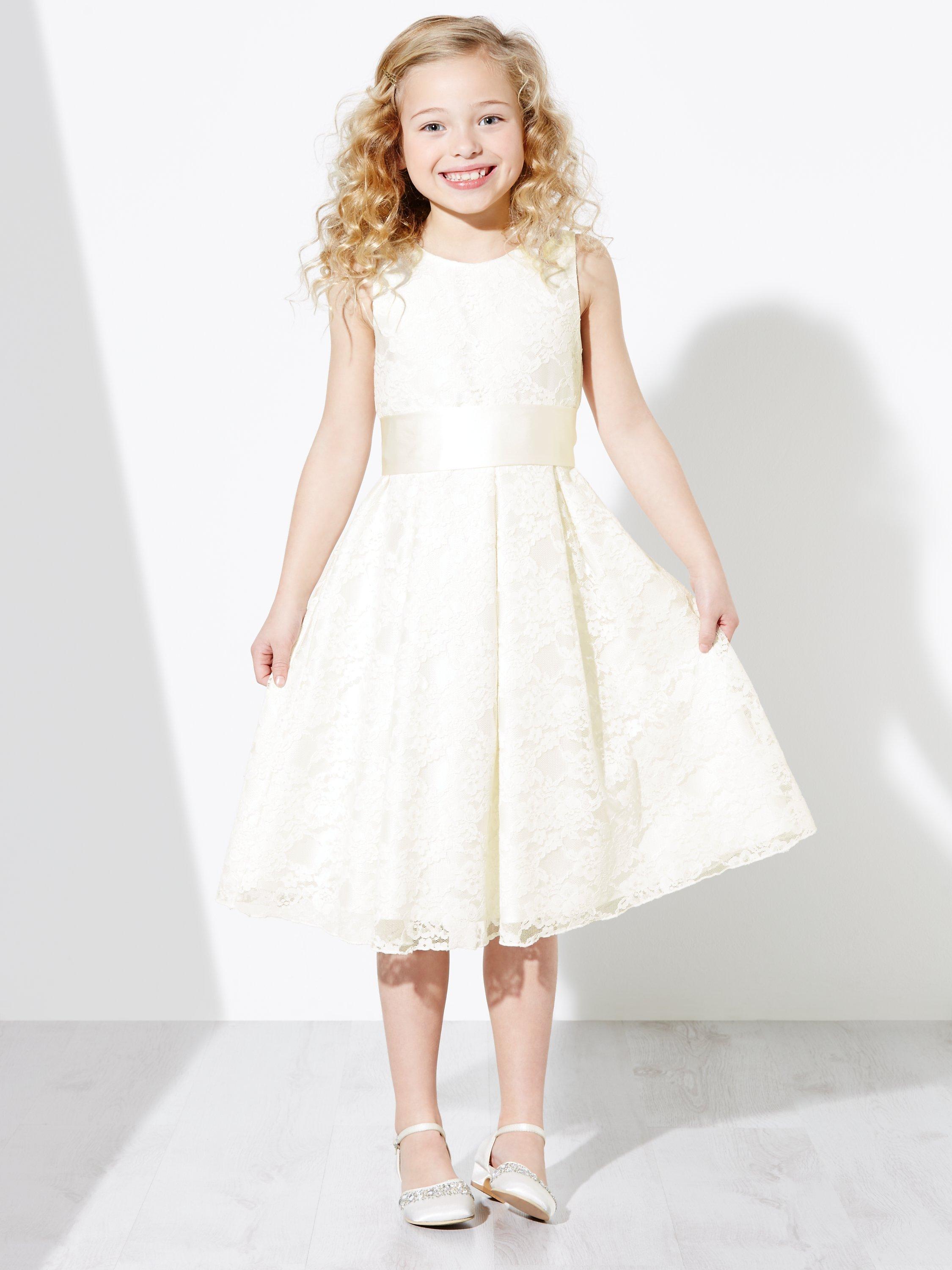 John Lewis Heirloom Collection Kids Charlotte Lace Bridesmaid Dress Ivory