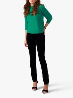 Pure Collection Washed Velvet Jeans, Blck