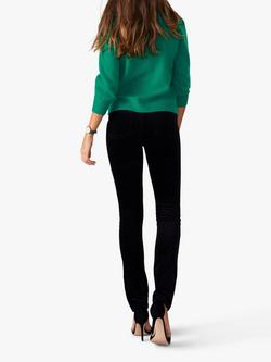 Pure Collection Washed Velvet Jeans - view 2, Blck