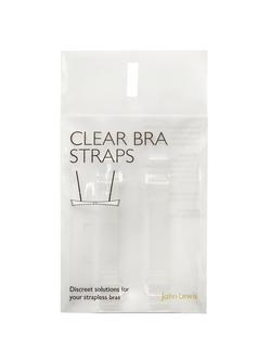 John Lewis Transparent Bra Straps, Clear, Clear