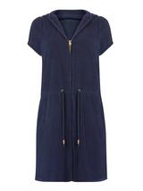 John Lewis Zip Towelling Dress, Navy