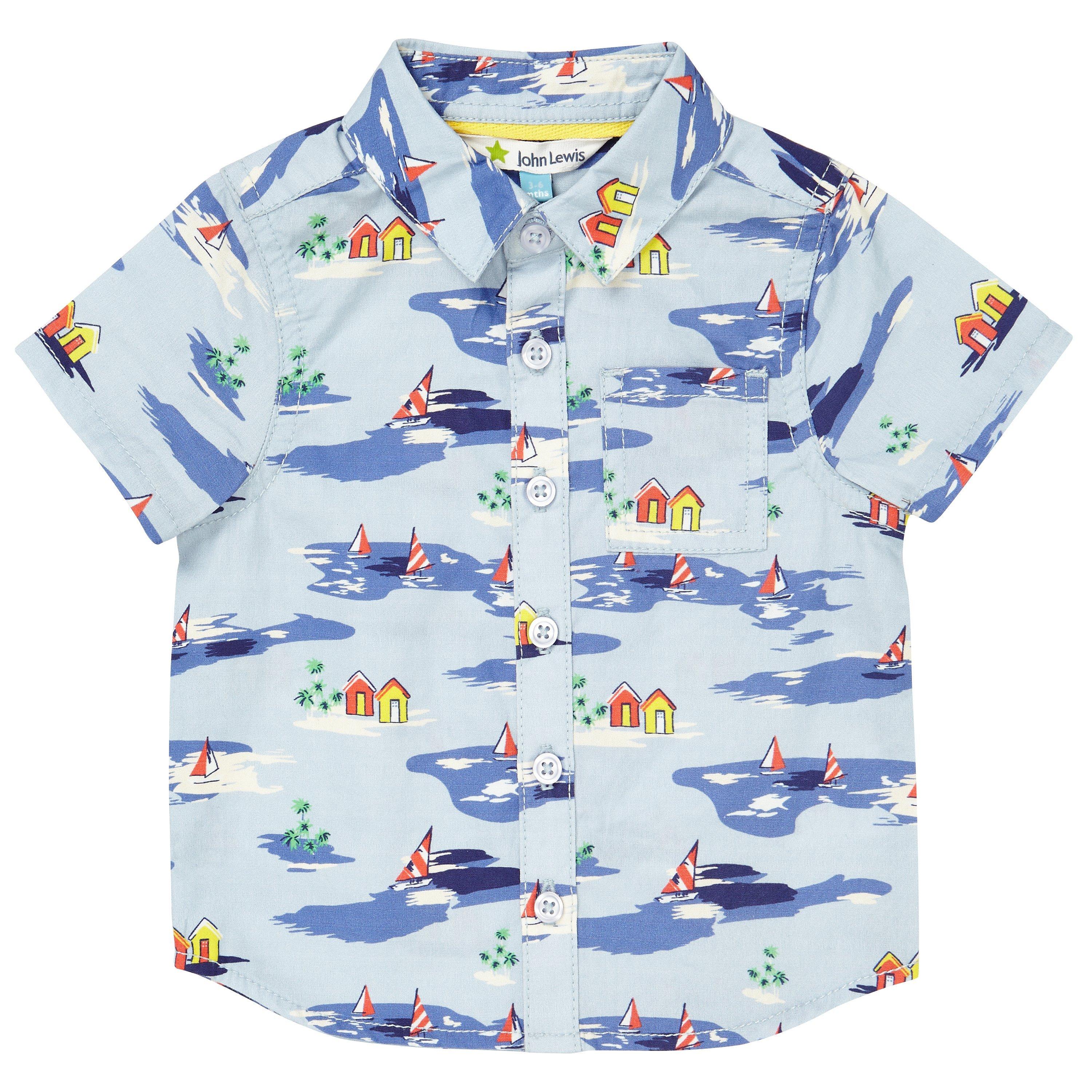 John Lewis Baby Hawaiian Shirt, Blue