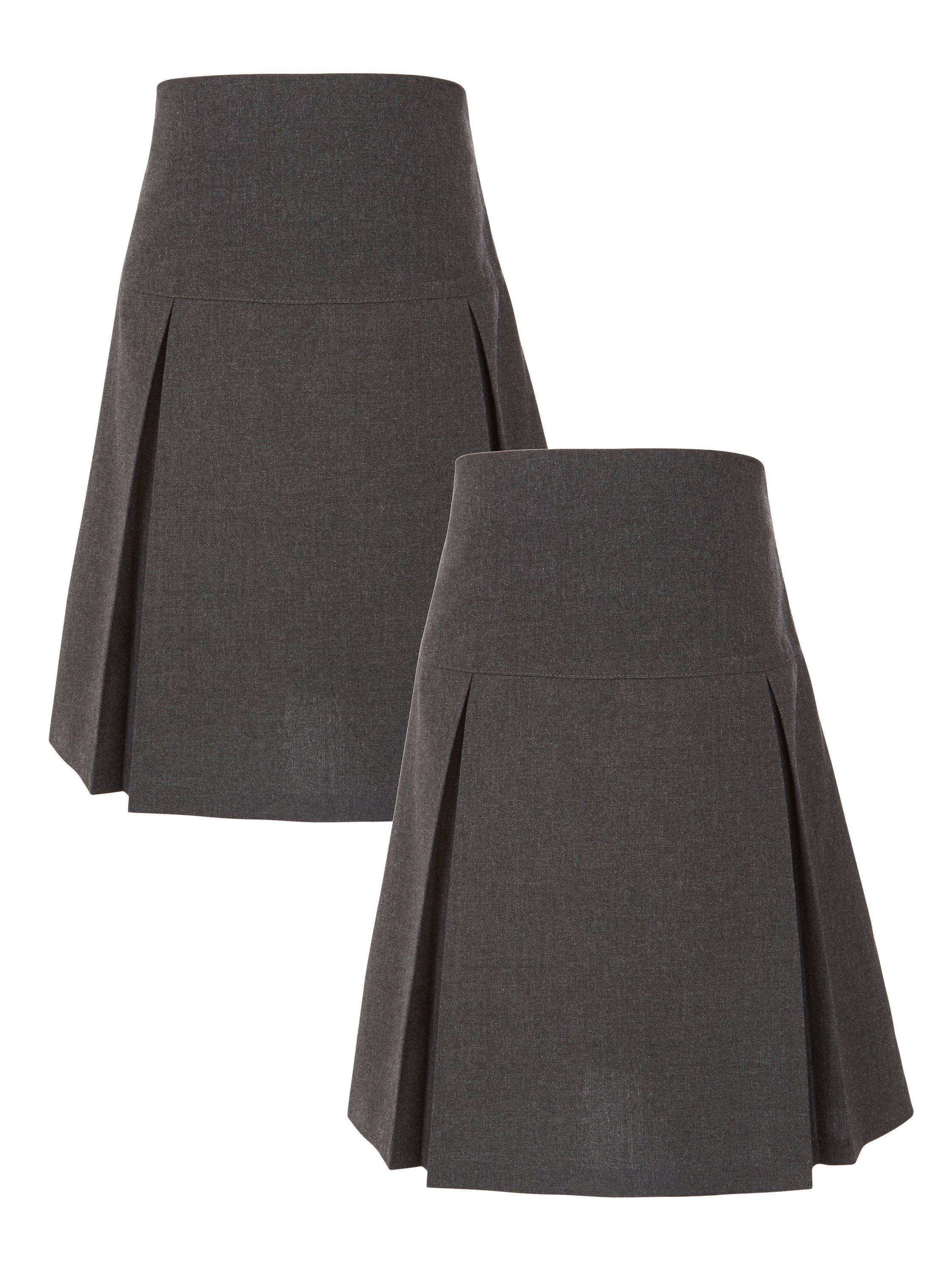 John Lewis The Basics Girls Pleated Skirt Pack of 2 Grey