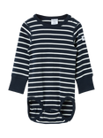 Polarn O. Pyret Baby GOTS Organic Cotton Stripe Long Sleeve Bodysuit, Blue