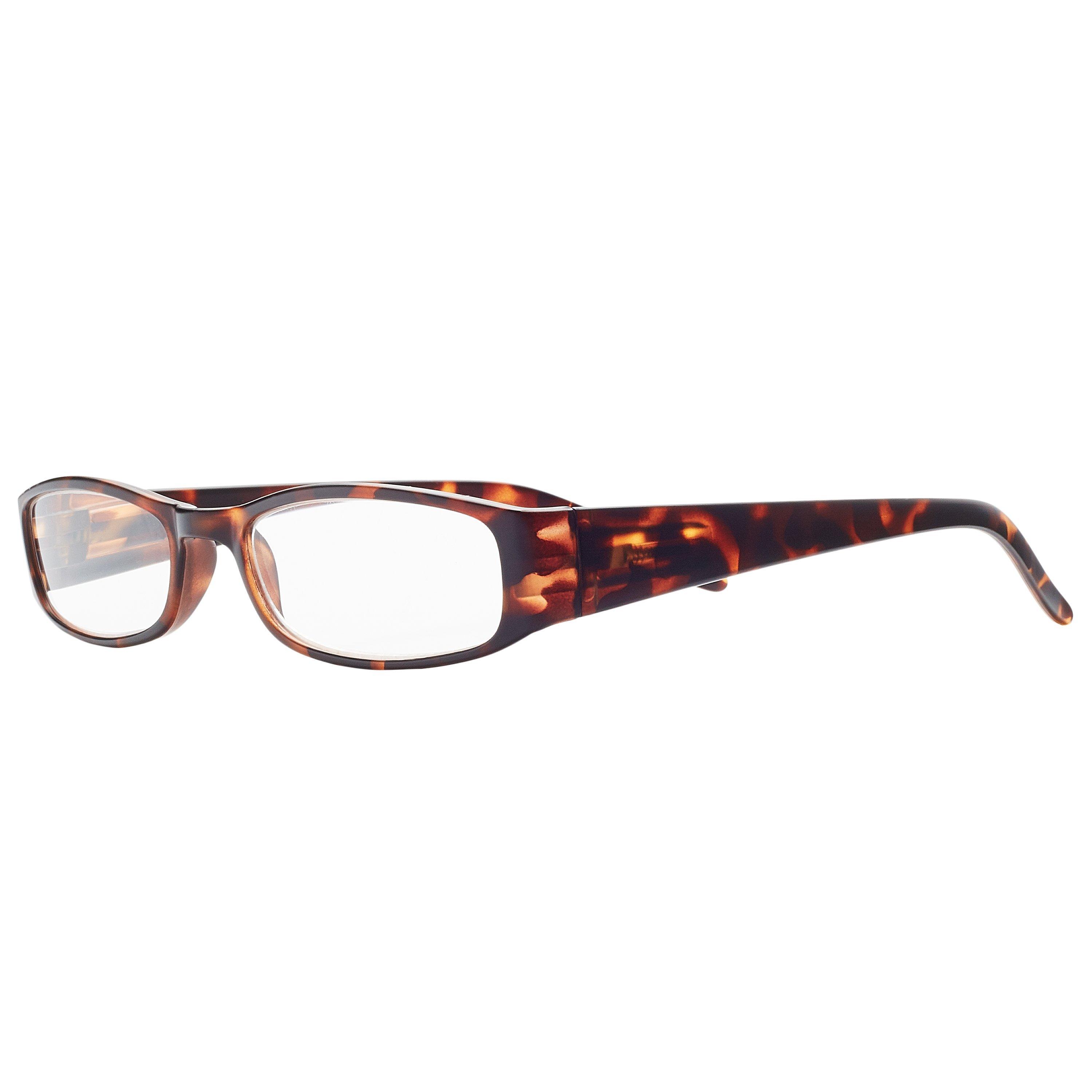 Product image 1 of 2, which shows Magnif Eyes Unisex Very Narrow Fit Ready Readers Boston Glasses, Tortoise, 1.5
