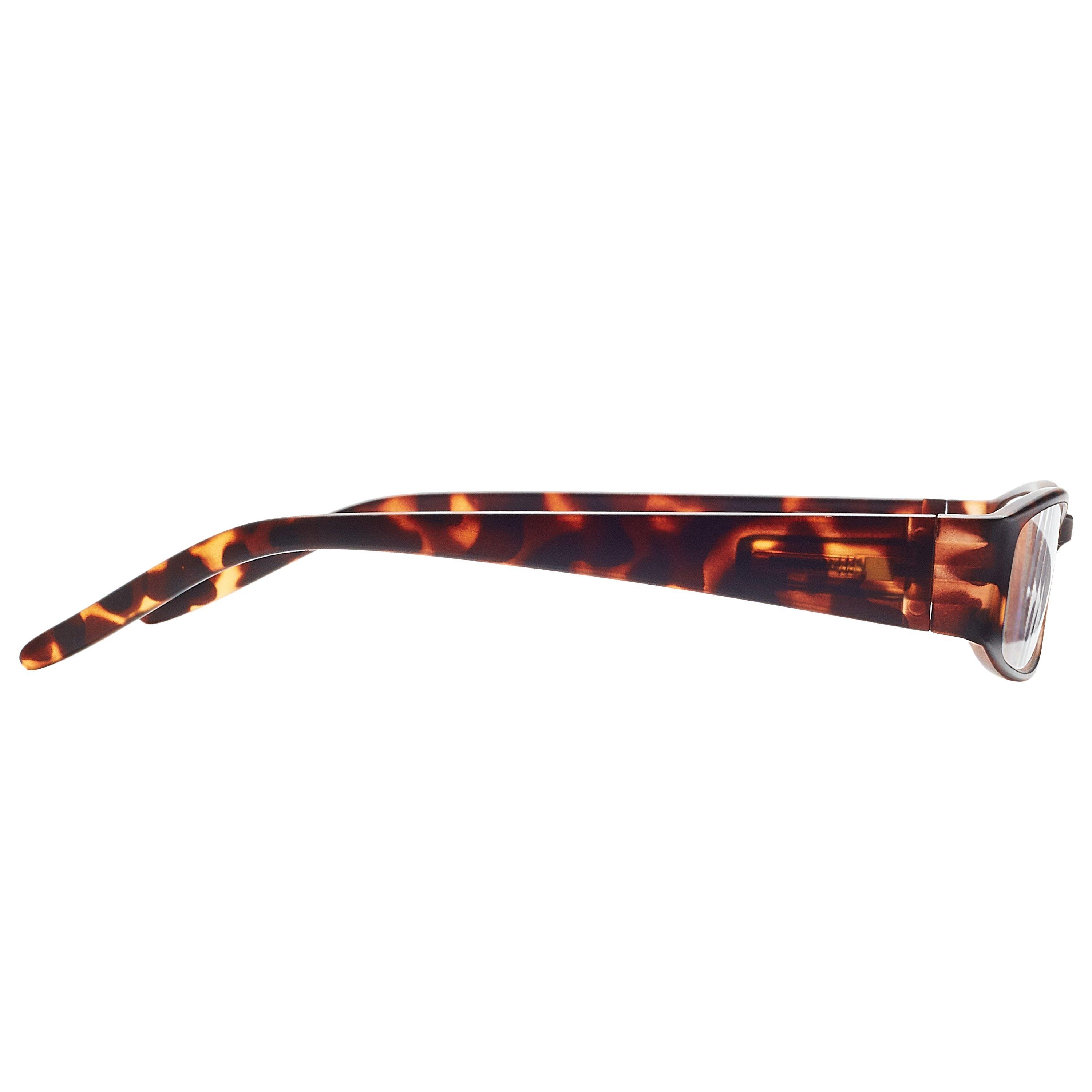 Product image 2 of 2, which shows Magnif Eyes Unisex Very Narrow Fit Ready Readers Boston Glasses, Tortoise, 1.5
