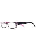 Magnif Eyes Very Narrow Fit Ready Readers Carmel Glasses, Black/Rose