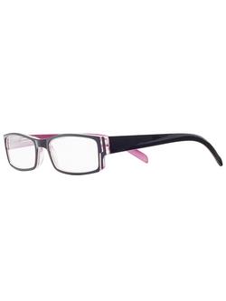 Magnif Eyes Very Narrow Fit Ready Readers Carmel Glasses, Black/Rose, Black/Rose