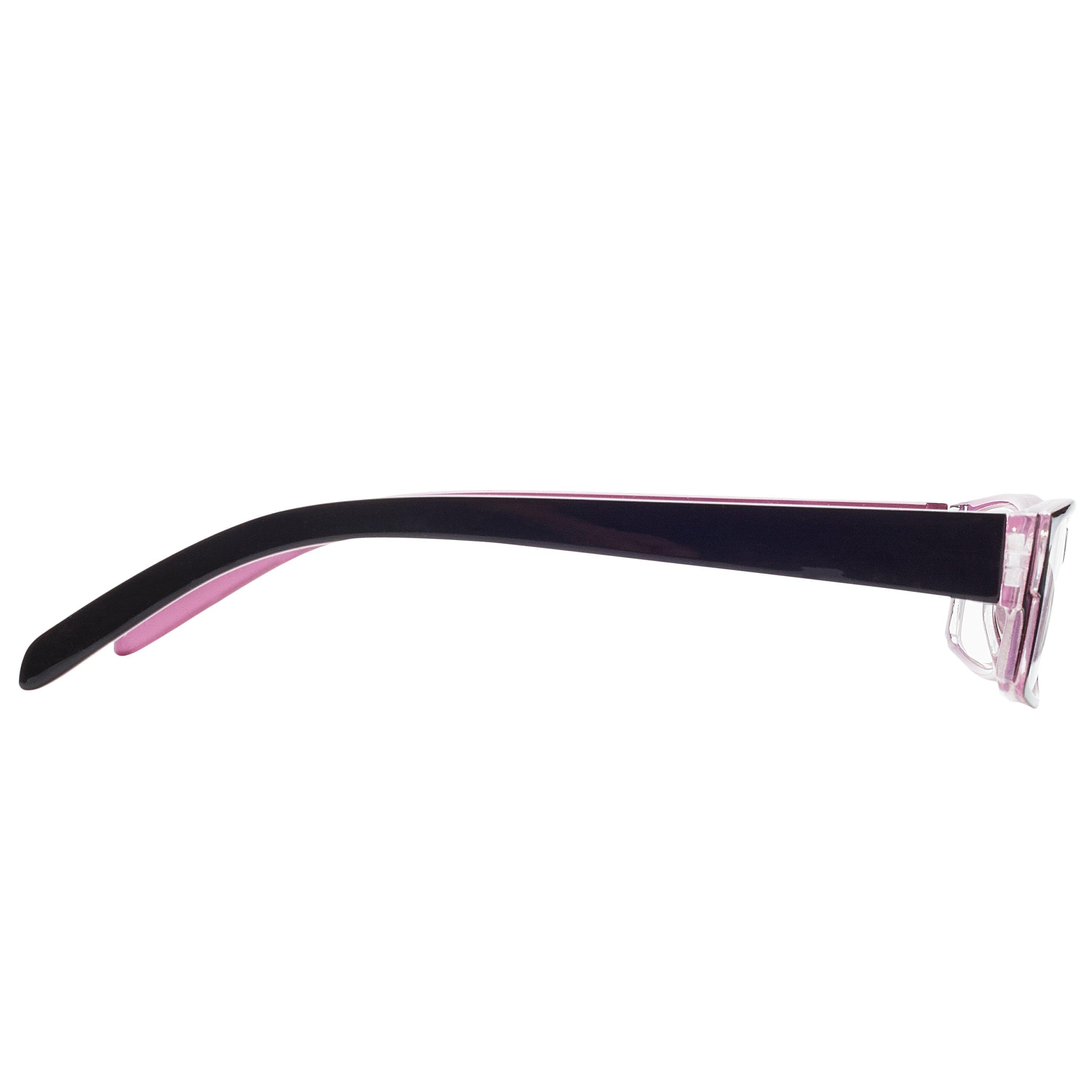 Product image 2 of 2, which shows Magnif Eyes Very Narrow Fit Ready Readers Carmel Glasses, Black/Rose, 1.5